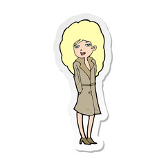 sticker of a cartoon female spy
