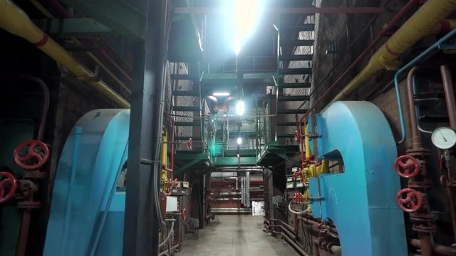 Large industrial boiler room