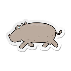 sticker of a cartoon hippopotamus