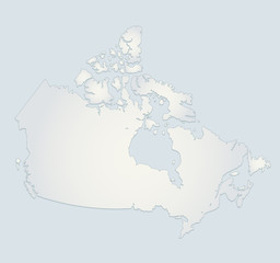 Canada map blue white paper 3D blank