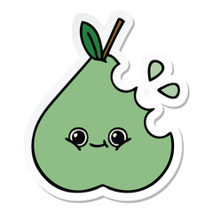 sticker of a cute cartoon pear