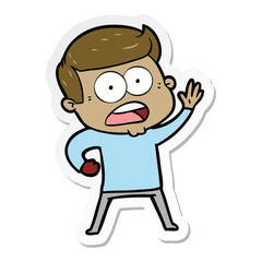 sticker of a cartoon shocked man