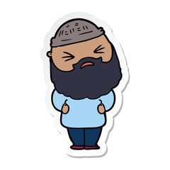 sticker of a cartoon man with beard