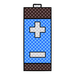 Obraz premium comic book style cartoon electrical battery