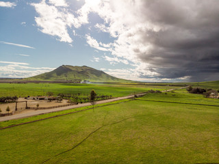 Open field in storm