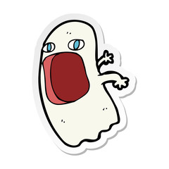 sticker of a funny cartoon ghost