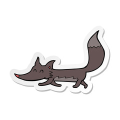 sticker of a cartoon little wolf