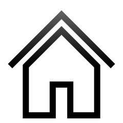 Home symbol icon - black gradient outline, isolated - vector