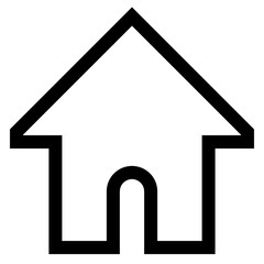 Home symbol icon - black simple outline, isolated - vector