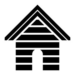 Home symbol icon - black striped, isolated - vector