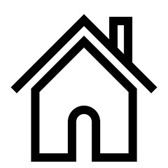 Home symbol icon - black simple outline, isolated - vector