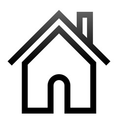 Home symbol icon - black gradient outline, isolated - vector