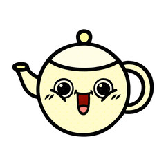 comic book style cartoon tea pot