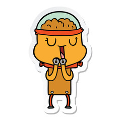 sticker of a happy cartoon robot
