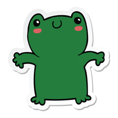 sticker of a cartoon frog