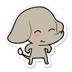 sticker of a cute cartoon elephant