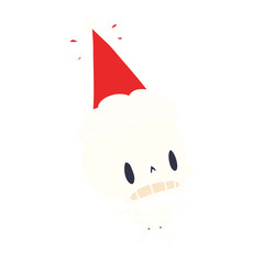 christmas cartoon of kawaii skeleton