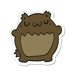 sticker of a cartoon bear