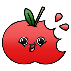 gradient shaded cartoon red apple