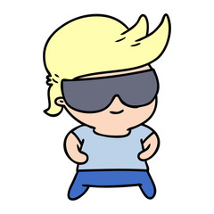 cartoon kawaii kid with shades
