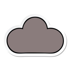 sticker of a cute cartoon storm cloud
