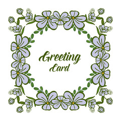 Vector illustration beautiful purple wreath frame for lettering greeting cards