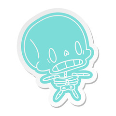 cartoon sticker kawaii cute dead skeleton