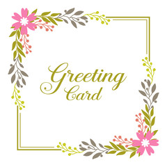 Vector illustration colorful leaf flower frame for greeting card invitation