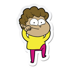 Obraz premium sticker of a cartoon happy man