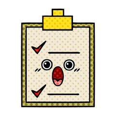 comic book style cartoon check list