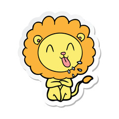 sticker of a happy cartoon lion