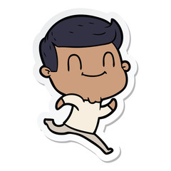 sticker of a cartoon friendly man