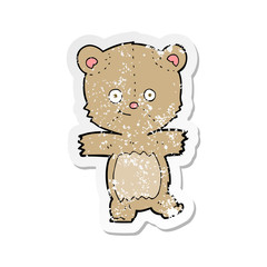 Obraz na płótnie Canvas retro distressed sticker of a cartoon funny teddy bear