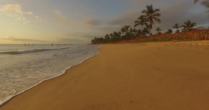 Tropical beach at sunrise,
