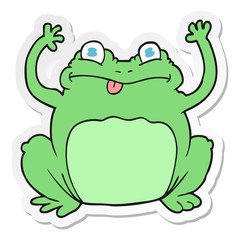 sticker of a cartoon funny frog