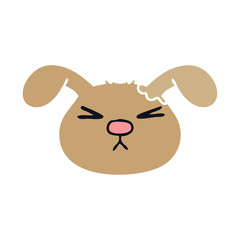 quirky hand drawn cartoon dog face