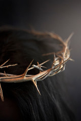 Close Up of Jesus Wearing the Crown of Thorns