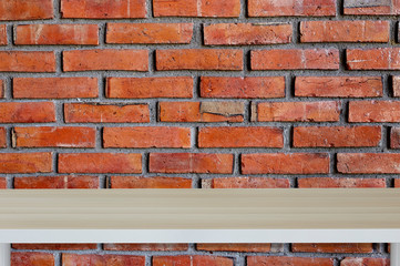 Red brick wall and wood texture for background