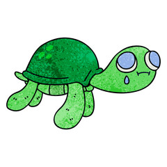 quirky hand drawn cartoon turtle