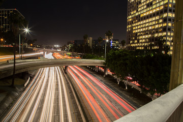 Traffic light trails in Los Angeles
