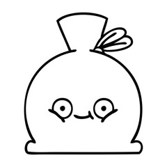 line drawing cartoon sack