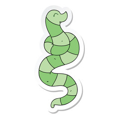 Fototapeta premium sticker of a quirky hand drawn cartoon snake