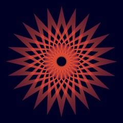 Rounded red unique background sacred geometry