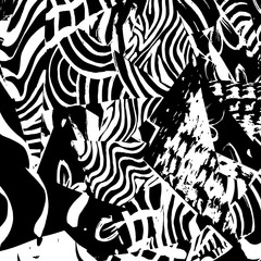 Brush grunge pattern. White and black vector.