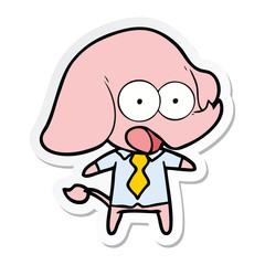 sticker of a cute cartoon elephant