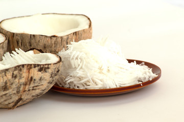 coconut on white background