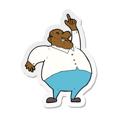 sticker of a cartoon big fat boss