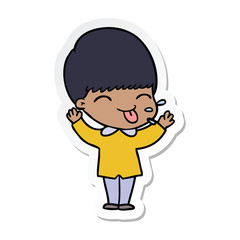 sticker of a cartoon funny boy