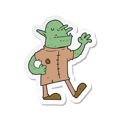 sticker of a cartoon goblin