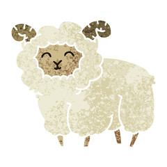 quirky retro illustration style cartoon ram